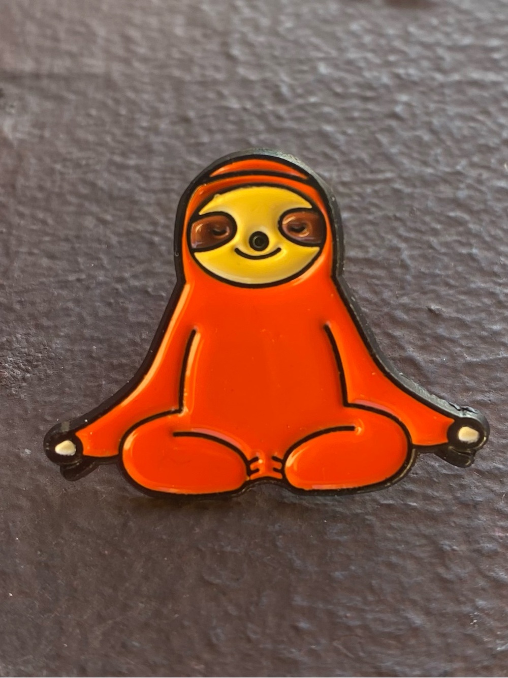 Meditating Sloth Enamel Pin (rubber back stopper)